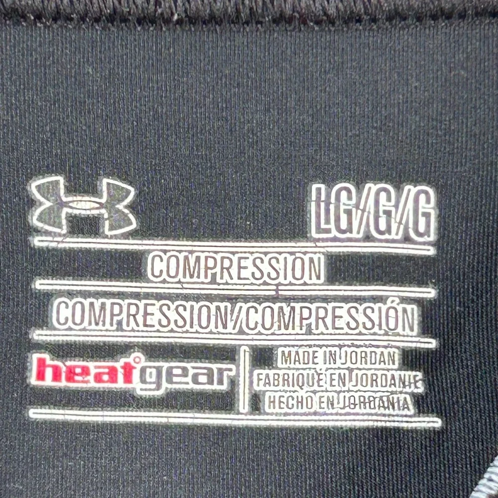 Under Armour HeatGear T-Shirt Mens L Black Compression Raglan Comfort Stretch